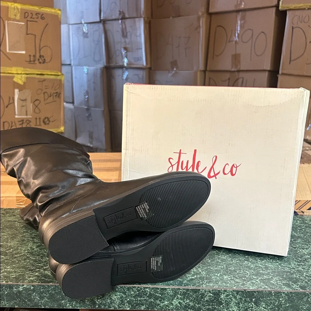 Style & Co. Black Over the Knee Boots